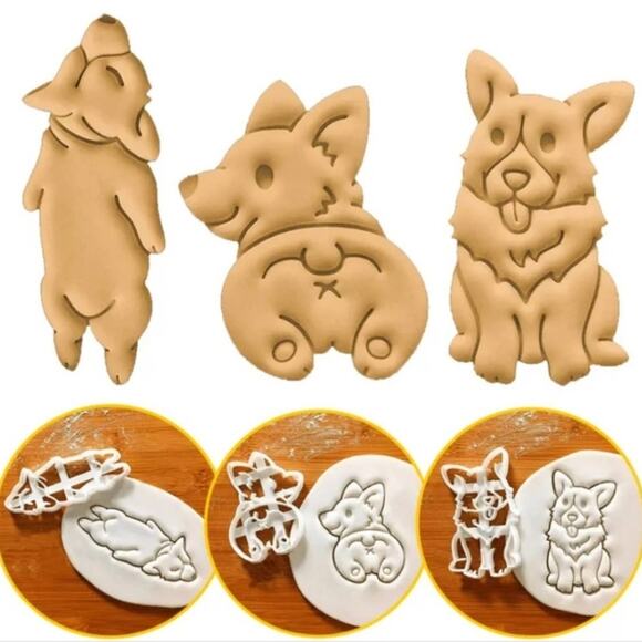 Corgi Cookie Cutters - cute sitting, sleeping, and butt shapes - Picture 1 of 6